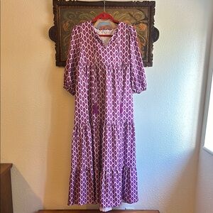 Purple Patterned Women's Dress